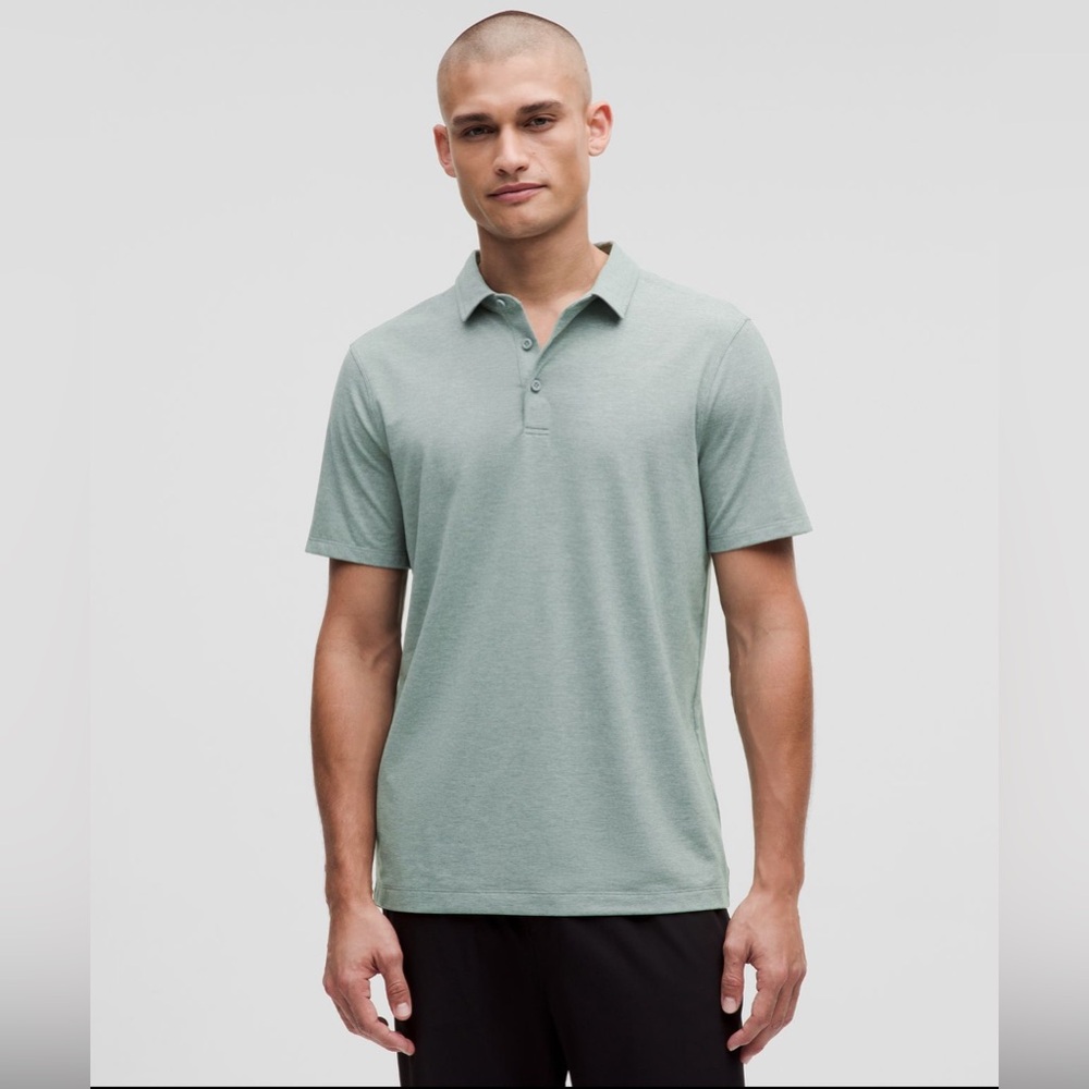 NWT Lululemon Evolution Short Sleeve Polo Small Heathered Crater Blue